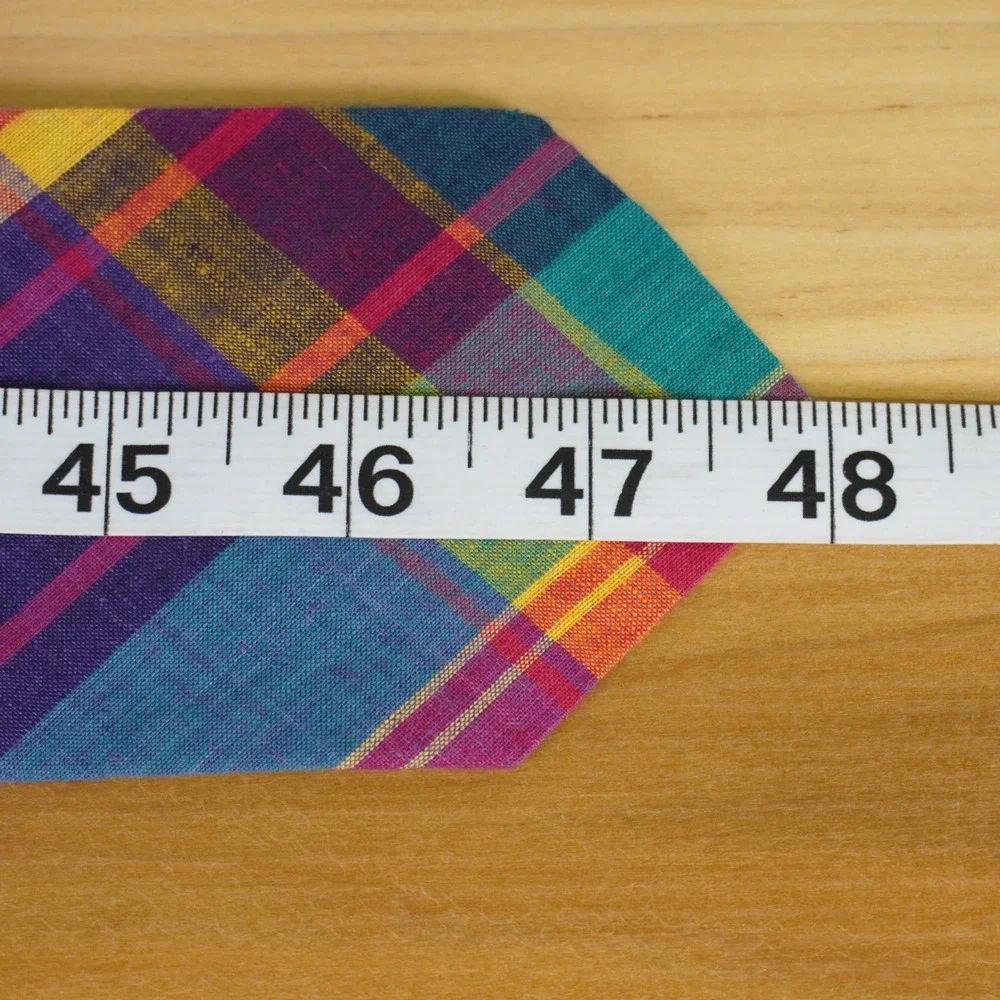 Polo Ralph Lauren Necktie Kids Multi-Color Plaid Cotton Preppy Handmade USA